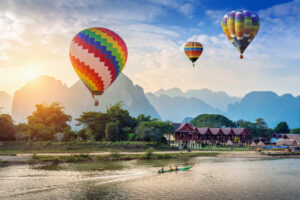 Unforgettable Skyward Sojourn: Hot Air Balloon Escapades in Vang Vieng, Laos