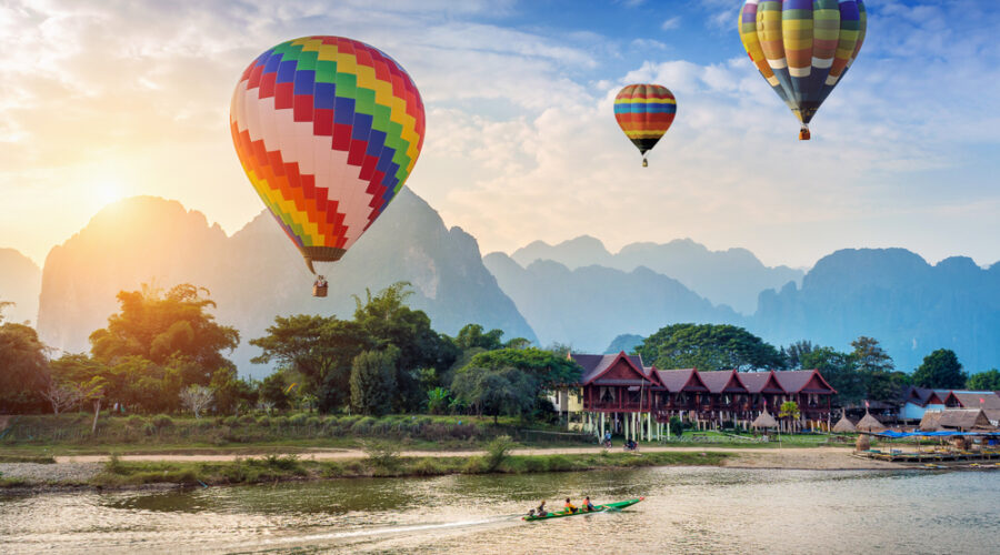 Unforgettable Skyward Sojourn: Hot Air Balloon Escapades in Vang Vieng, Laos